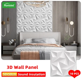 10PCS 50x50cm Troch-dimenzionální Stene Panel 3D Kvetinový Vzor, nástenná maľba Obývacia Izba, Spálňa, Kuchyňa Dekorácie Nepremokavé Zvukotesné