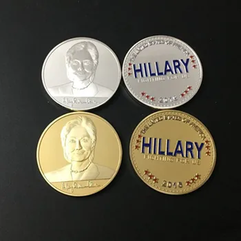 20 ks zbrusu nový Prezident USA kandidát Hillary Clintonová 24K skutočné zlato, striebro pozlátené suvenír kov Spojené Štáty mince