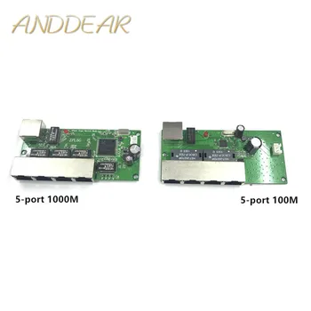 5-port Gigabit switch modul je široko používaný v LED linka 5 port 10/100/1000 m kontakt port mini switch modul PCBA Doska