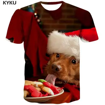 KYKU Zvierat T-shirt Mužov Psa Tshirts Bežné Vianočné Tričko Printed Krásne Tričko Tlač Pánske Oblečenie Hip hop Vytlačené Slim