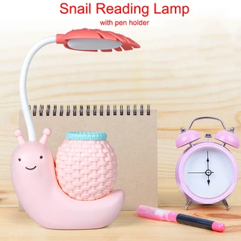 LED Slimák Lampa na Čítanie s Držiak na Pero USB Nabíjateľné Román Dekoratívne Tabuľka Nočné Svetlo