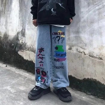 Nový Japonský Streetwear Hiphop Voľné Rovno Širokú Nohu, Neforemné Nohavice pánske Trend Ruffian Pekný Všestranný Pôvodné Nohavice Unisex