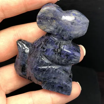 Prírodné modré - zrnitá crystal vyrezávané králik reiki dary