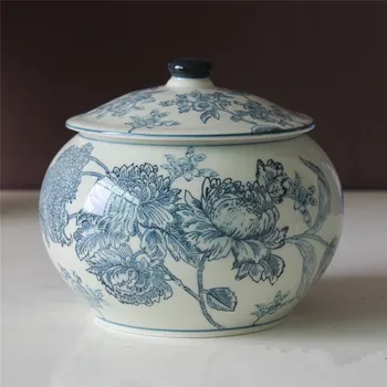 Váza Čínsky keramické zázvor jar Starožitný Porcelán Modrá a Biela čínsky chrám jar
